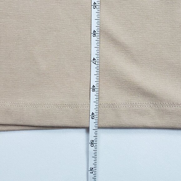 WeWoreWhat Boat Neck Midi Dress Beige Women’s Large Cotton Rib Knit Minimalist - Picture 10 of 16